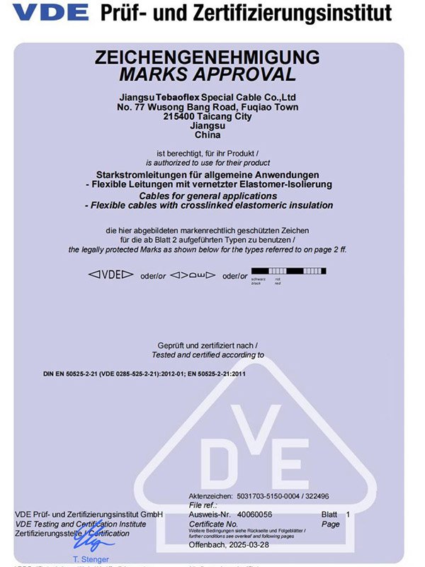 tebaoflex-cable-VDE-certification