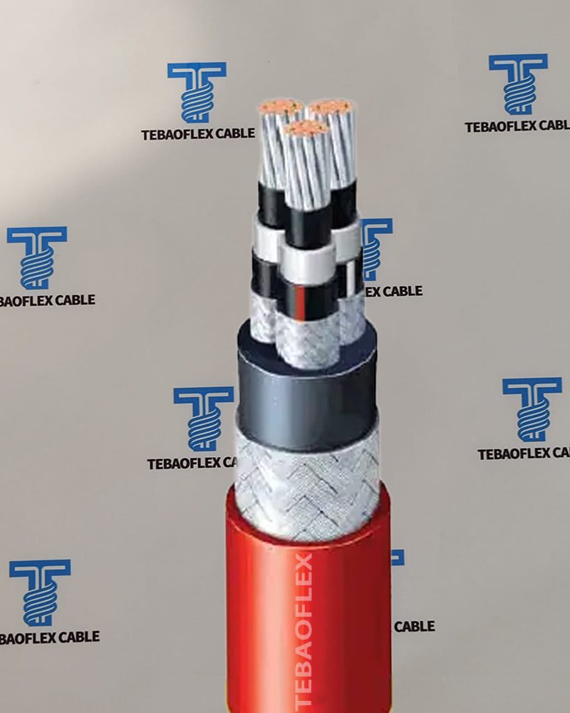 Dredging Cable -3E medium voltage submersible trailing cable with black CM sheath by TEBAOFLEX