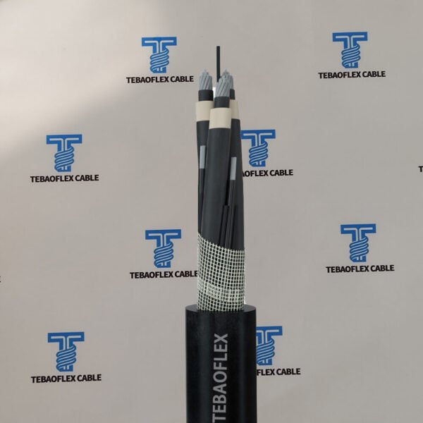 (N)TSCGEWOEU-TR medium voltage trailing cable with black 5GM5 sheath for open-pit mining by TEBAOFLEX