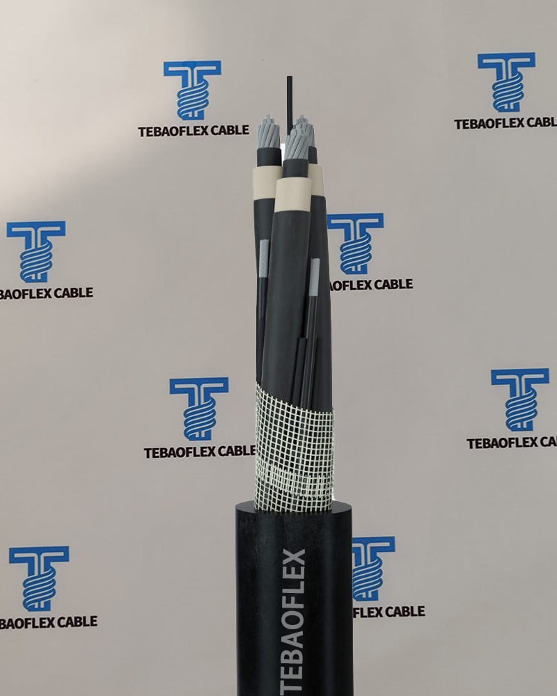 (N)TSCGEWOEU-TR medium voltage trailing cable with black 5GM5 sheath for open-pit mining by TEBAOFLEX